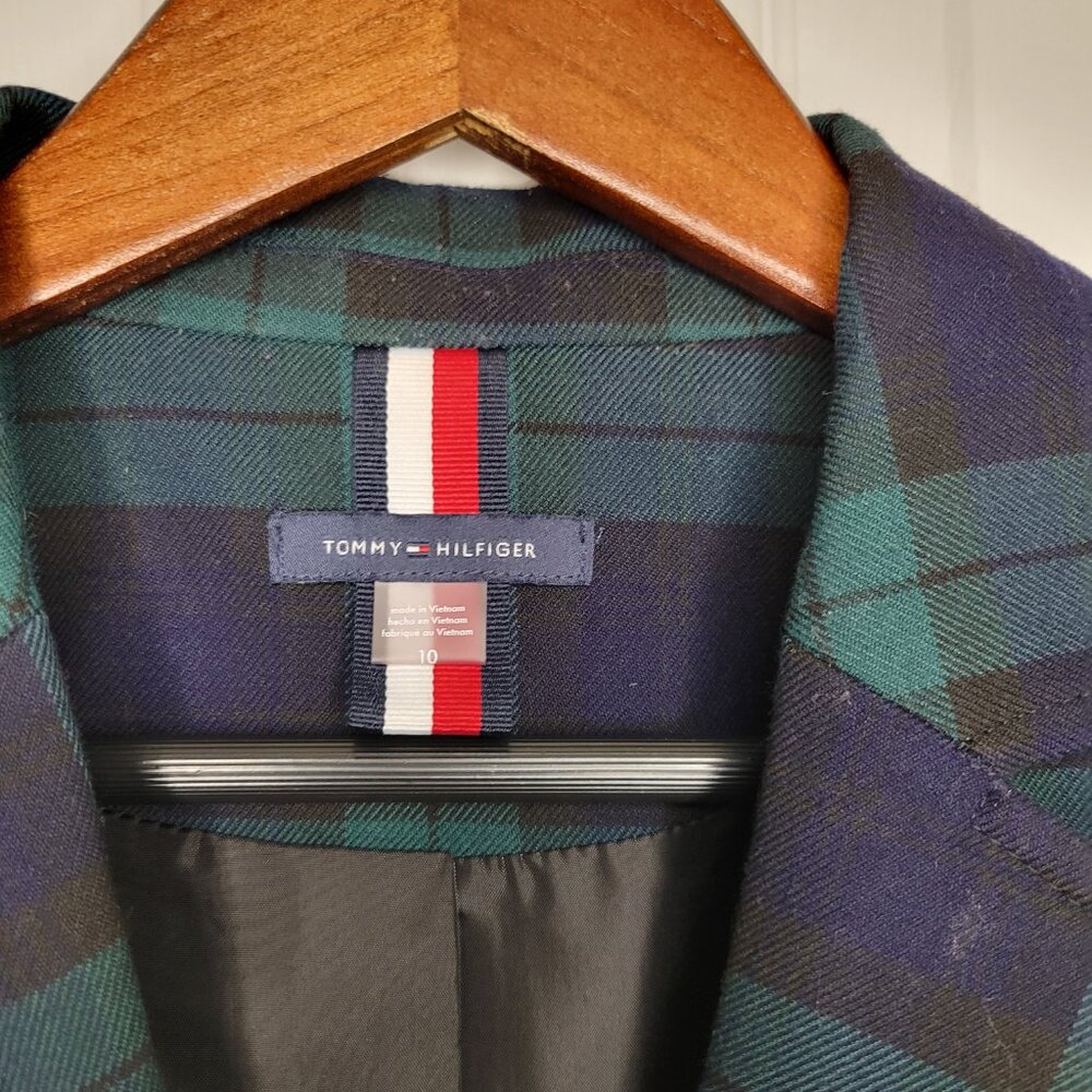 Tommy Hilfiger Plaid Blazer Sz 10 Boss Lady Vibe - Picture 9 of 14